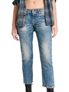 R13 Straight-Leg Jeans in Light Blue Wash